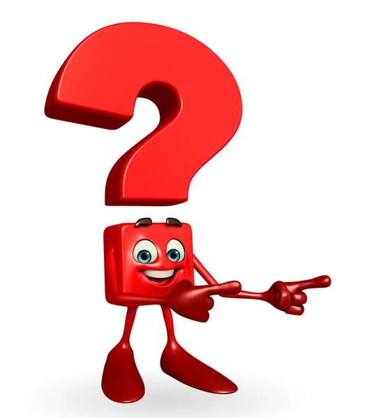 Question Mark character is pointing — Stock Photo, Image