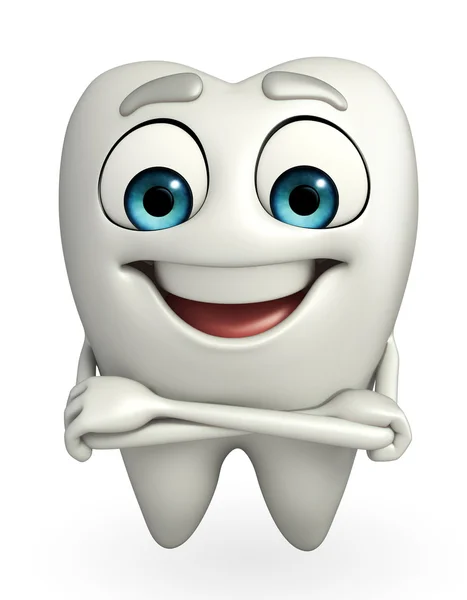 Teeth character is holding hand — Stock Photo, Image