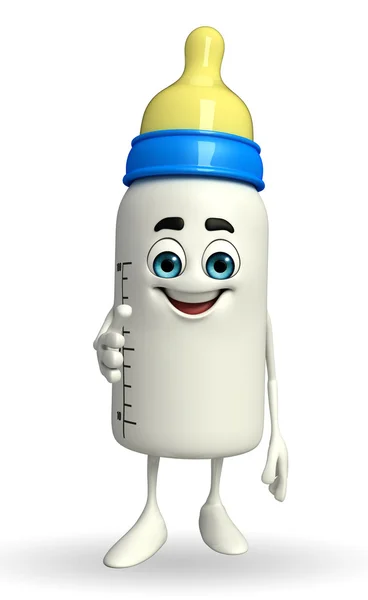 Baby Bottle character is happy — Stock Photo, Image