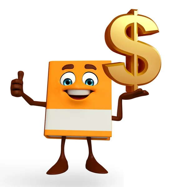 Book Character with dollar sign — Stock Photo, Image