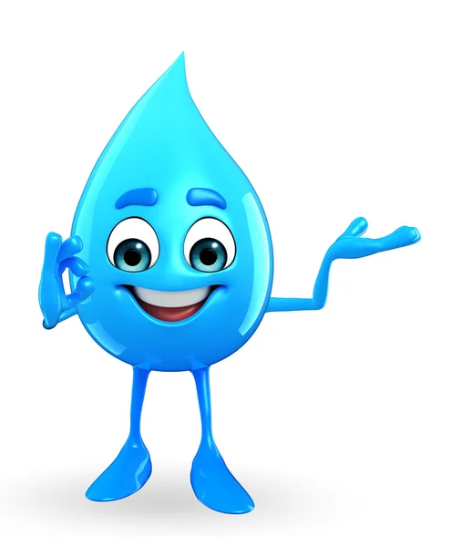 Water Drop Character with best sign — Stock Photo, Image