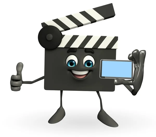 Carattere Clapper Board con cellulare — Foto Stock