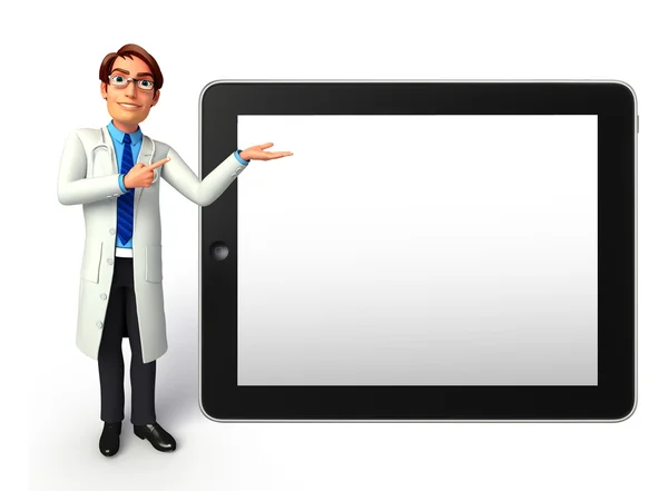 Young Doctor with tab — Stock Photo, Image