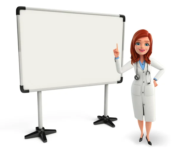 Young Doctor with display board — Stock Photo, Image