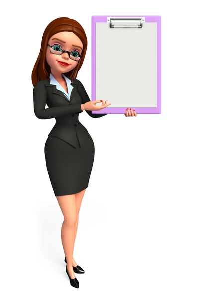 Young Business Woman with notepad — Stock Photo, Image