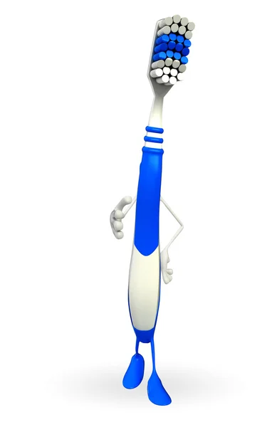 Toothbrush Character with shake hand — Stock Photo, Image