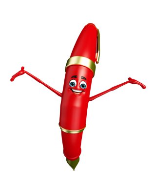 kalem karakteri ile mutlu poz