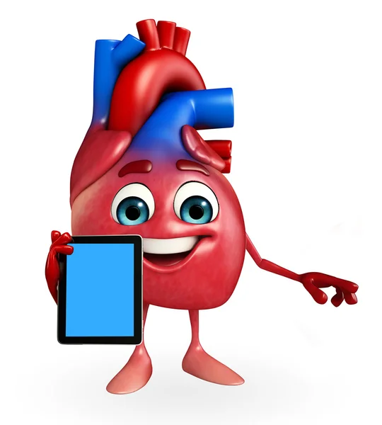 Heart character with mobile — Stock Photo, Image