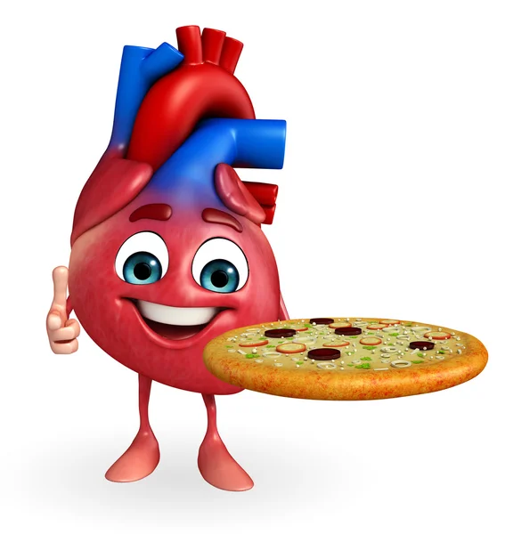 Καρδιά χαρακτήρα με πίτσα — Φωτογραφία Αρχείου
