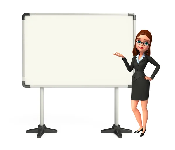 Young Business Woman with display board — Stock Photo, Image