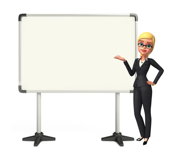 Young Business Woman with display board — Stock Photo, Image