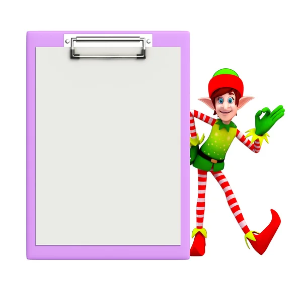 Elves character with notepad — Stock Photo, Image