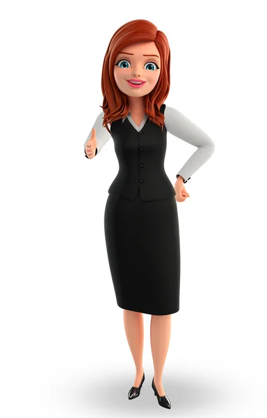 Junge Geschäftsfrau mit Handschlag-Pose — Stockfoto