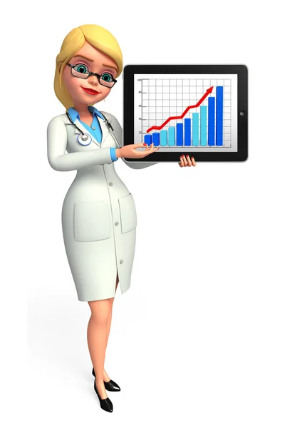 Unga läkare med business graf — Stockfoto