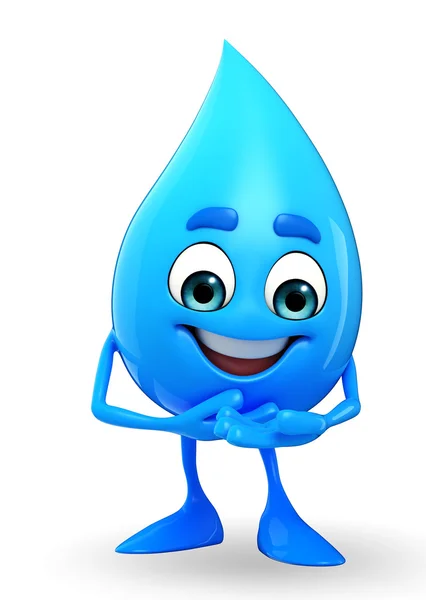 Water Drop Character with wellcome pose — Stock Photo, Image