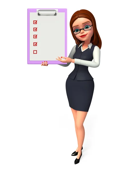 Young office girl with notepad — Stock Photo, Image