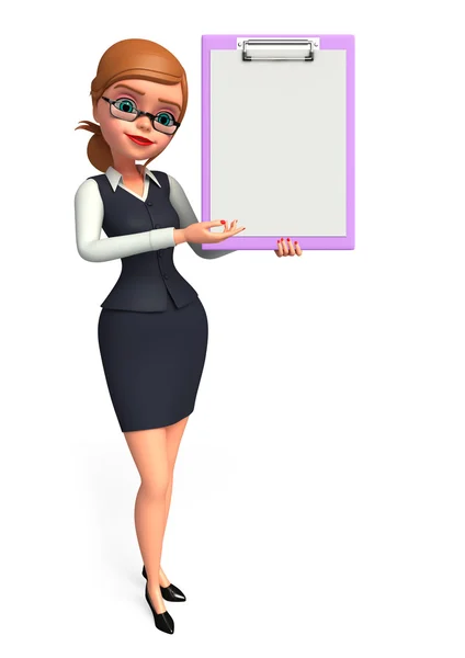 Young office girl with notepad — Stock Photo, Image