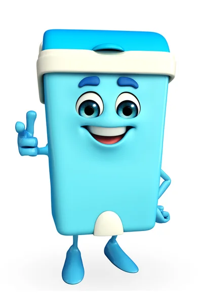 Dustbin Character is pointing — Stock Photo, Image