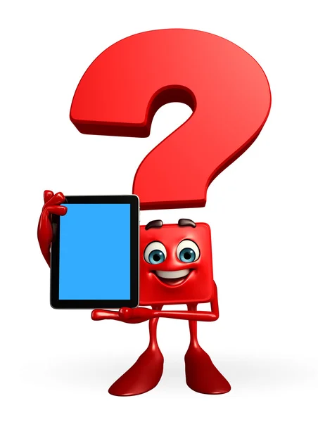 Question Mark character with tab — Stock Photo, Image