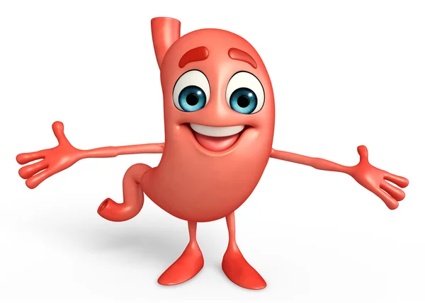 Cartoon Character of stomach with hug pose — Stock Photo, Image