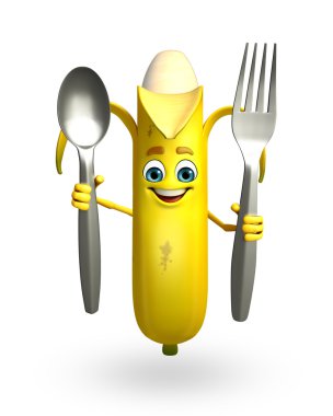 Çizgi film karakteri muz meyve