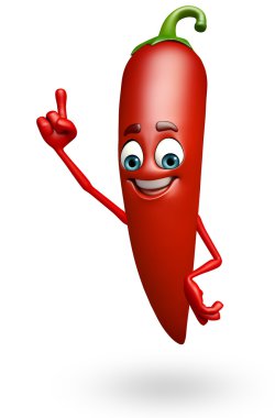 Çizgi film karakteri kırmızı biber meyve