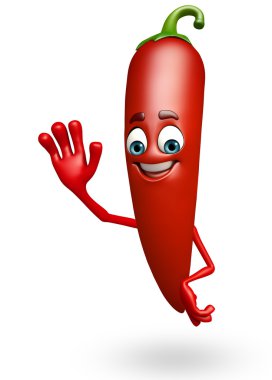 Çizgi film karakteri kırmızı biber meyve