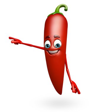 Çizgi film karakteri kırmızı biber meyve