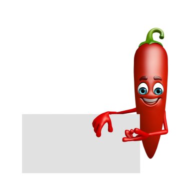 Çizgi film karakteri kırmızı biber meyve