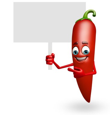 Çizgi film karakteri kırmızı biber meyve