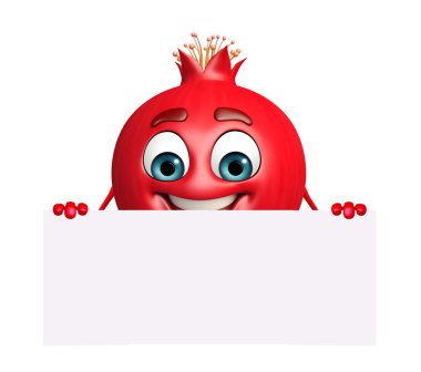 Nar meyve işareti ile çizgi film karakteri