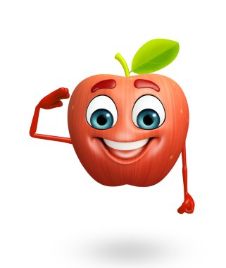Çizgi film karakteri elma meyve