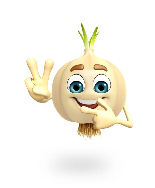 Cartone animato personaggio di aglio — Foto Stock
