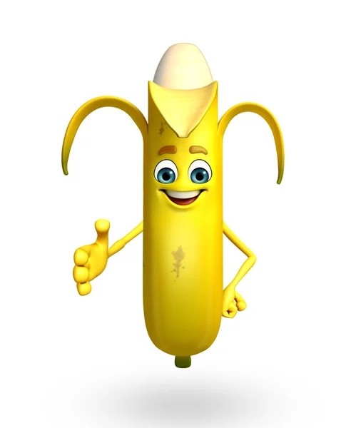 Caráter dos desenhos animados de banana fruta — Fotografia de Stock
