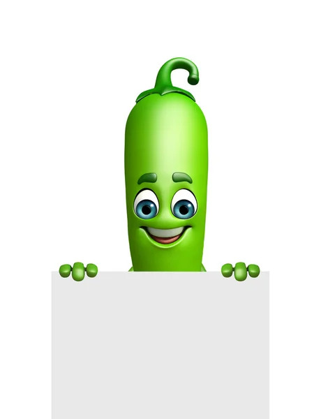 Personagem de desenhos animados de pimentão verde — Fotografia de Stock