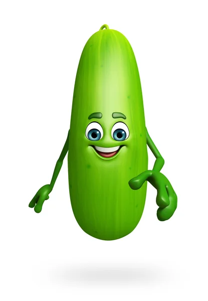 Personagem de desenho animado de pepino — Fotografia de Stock