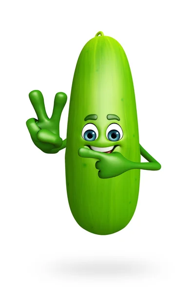 Personagem de desenho animado de pepino — Fotografia de Stock