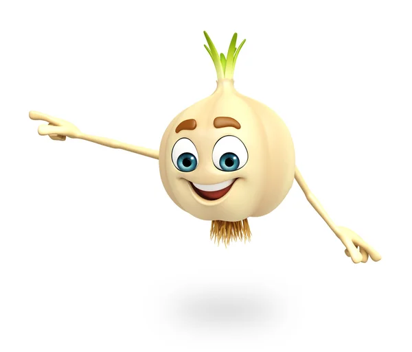 Cartoon character of garlic — Stock Photo, Image