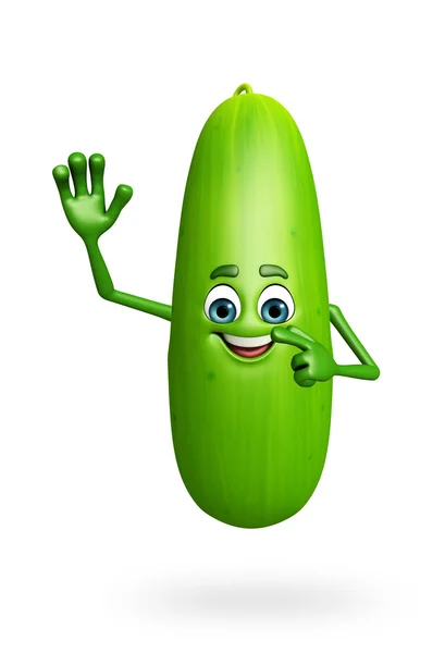 Cartoon character of cucumber — Stock Photo, Image