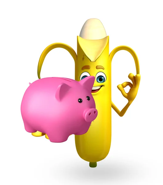 Χαρακτήρες κινουμένων σχεδίων από φρούτα μπανάνα — Φωτογραφία Αρχείου