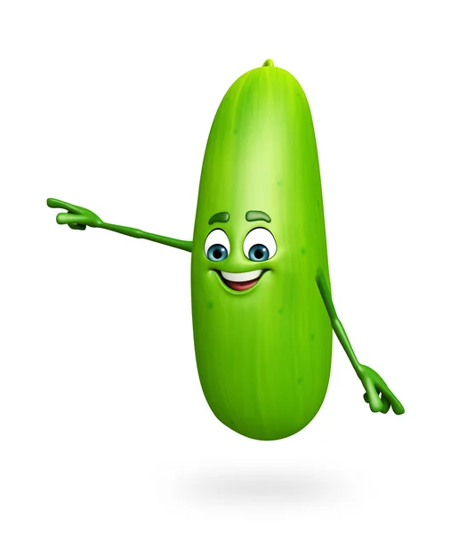 Personagem de desenho animado de pepino — Fotografia de Stock