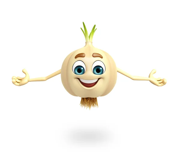 Cartoon character of garlic — Stock Photo, Image