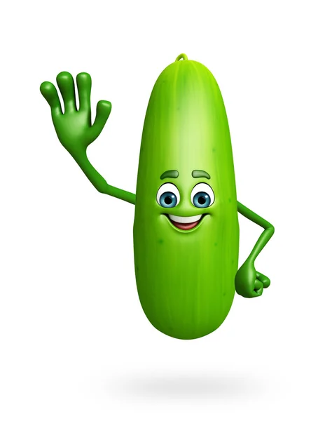 Cartoon character of cucumber — Stock Photo, Image