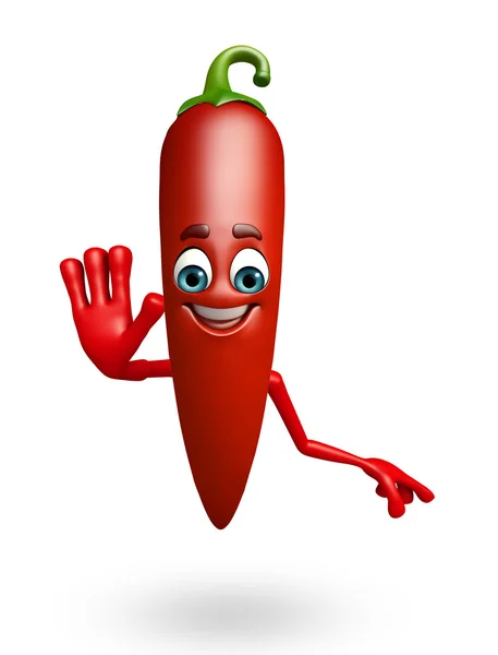 Kreslené postavičky z červených chilli ovoce — Stock fotografie