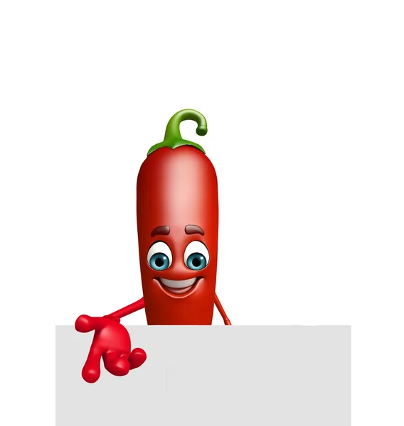 Cartoon character of  red chili fruit — Stock Photo, Image