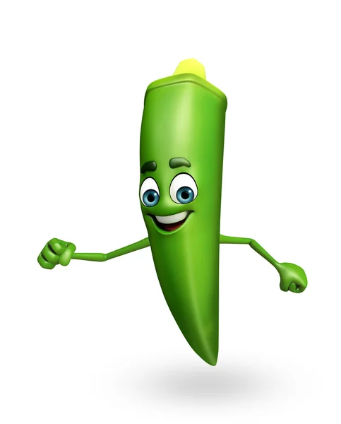 Cartoon character of ladyfinger — Stock Photo, Image