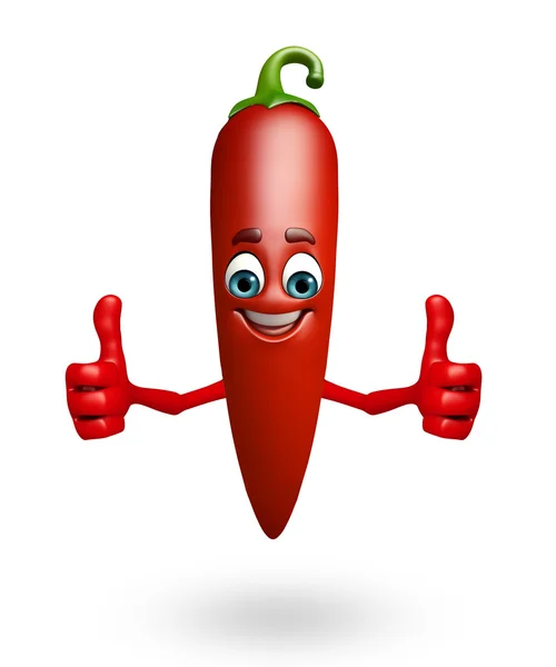 Personagem de desenhos animados de frutos de pimenta vermelha — Fotografia de Stock
