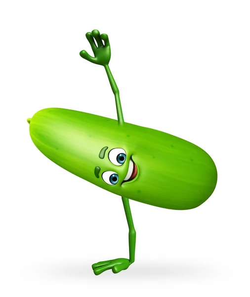 Cartoon character of cucumber — Stock Photo, Image