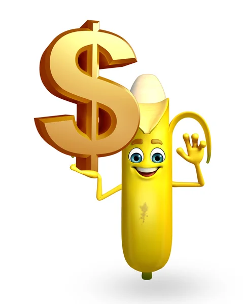 Stripfiguur van banaan fruit — Stockfoto