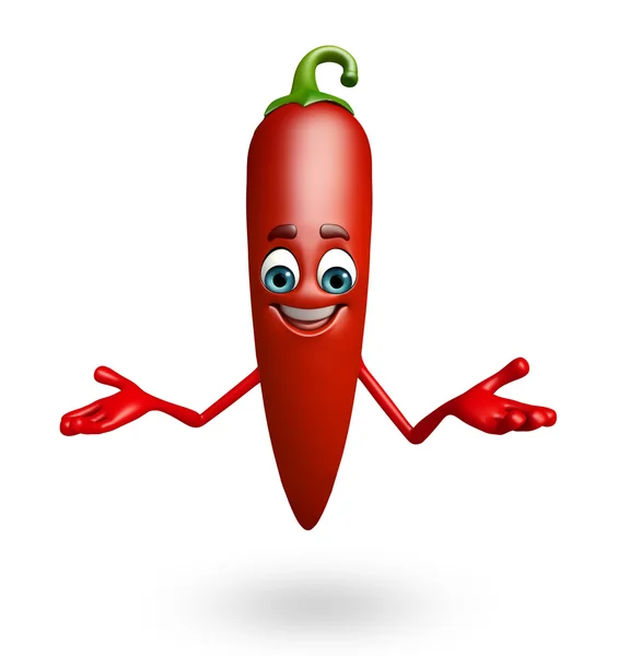 Stripfiguur van rode chili fruit — Stockfoto